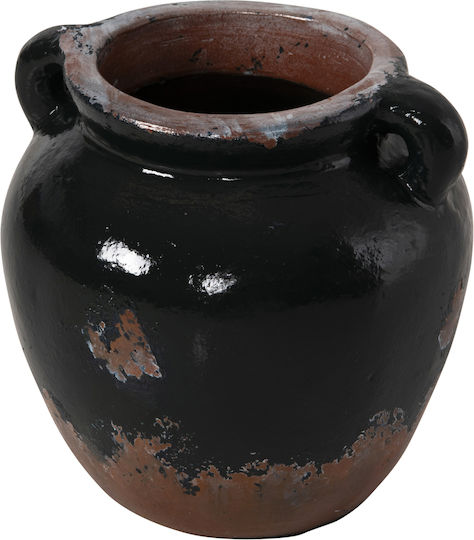 HomeMarkt Διακοσμητικό Βάζο Πήλινο Μαύρο Φ24xΥ23cm