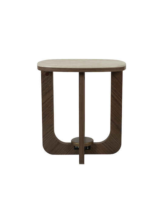 Side Table Stone Wooden Coffee L45xW45xH50cm.