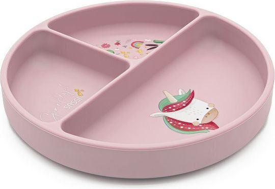 Sassi Junior Παιδικό Μπωλ Φαγητού από Σιλικόνη Ροζ Sparkly The Unicorn