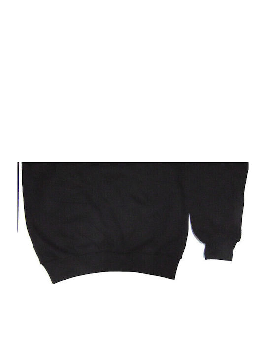 Fleece Kinder-Sweatshirt mit Kapuze und Taschen Black Real