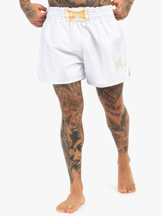 Muay Thai Kick Boxing Shorts Tapout Zorrey White Gold