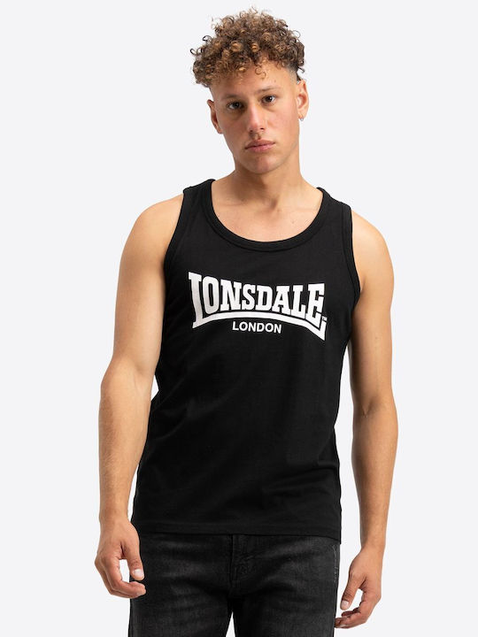 Men's Sleeveless Training Tops Lonsdale Averham Double Pack Black Grey