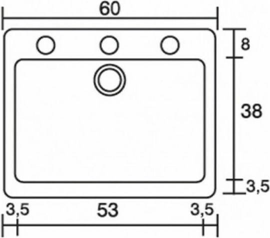 Sanitec Classic Ένθετος από Συνθετικό Γρανίτη Μ50xΠ50cm