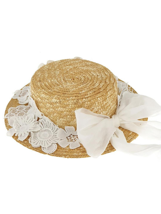 Designer's Cat Kids' Hat Straw Beige
