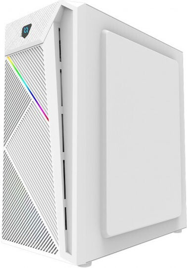 Aqirys Bellatrix PRO Gaming Mini Tower Κουτί Υπολογιστή με Πλαϊνό Παράθυρο και RGB Φωτισμό Λευκό