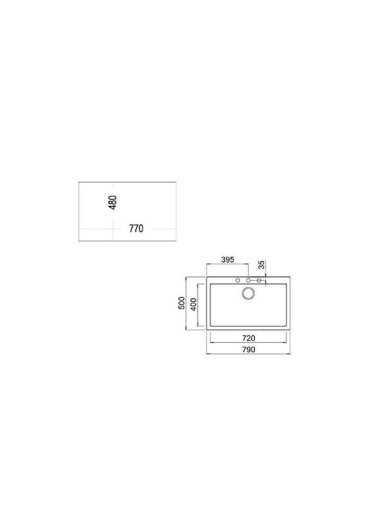 Teka Forsquare 72.40 TG 115230002 Drop-In Sink Synthetic Granite W79xD50cm Avena