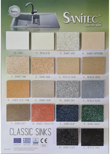 Sanitec Classic Ένθετος Νεροχύτης από Συνθετικό Γρανίτη Μ79xΠ50cm Granite Taupe