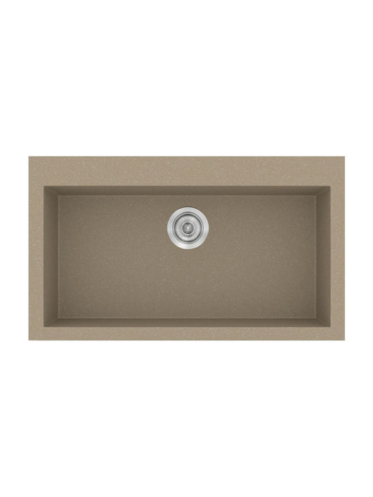 Sanitec Classic Drop-In Spüle aus Verbundgranulat B79xT50cm Granite Taupe
