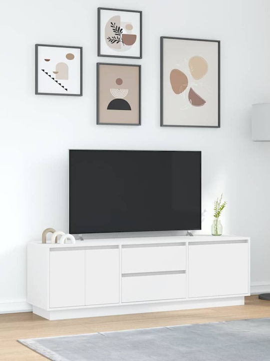 TV-Ständer mit LED-Beleuchtung Weiß M160.5xT41xH50cm