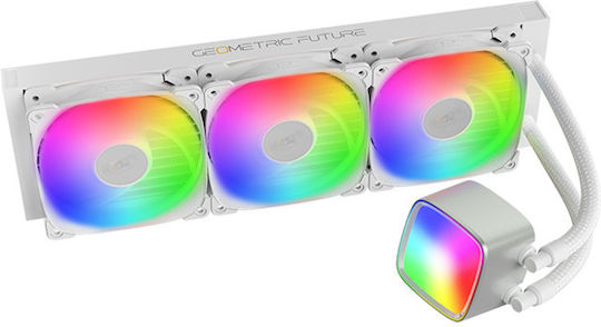 Geometric Future Eskimo Pro 36 Water Cooling System AIO CPU With 3 Fans 120mm And ARGB Lighting White