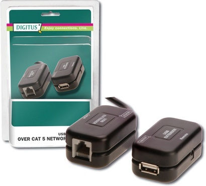 USB 1.1 Extender über Cat.5e/6 UTP SFP bis zu 45m Schwarz 20cm