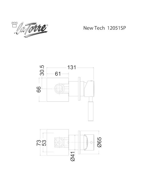 La Torre für Dusche 1 Ausfahrt Edelstahl