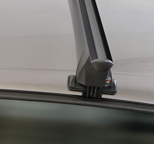 Menabo Bare De Acoperiș Din Aluminiu Delta 137cm Pentru Daihatsu Sirion 5D 2004-2011 Set Cu Picioare Negre