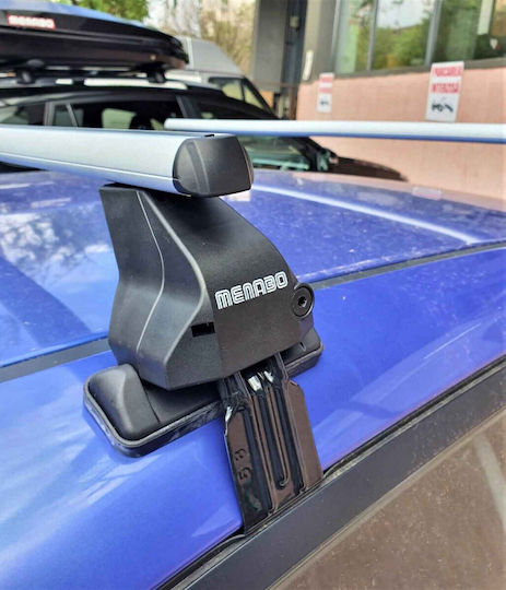 Menabo Bare de Acoperiș din Aluminiu 130 cm pentru Volvo S80 4D 2006-2016 Set cu Picioare Argintii