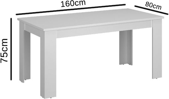 Ayson Τραπέζι Κουζίνας Ξύλινο Βελανιδιά 160x80x75.1εκ.