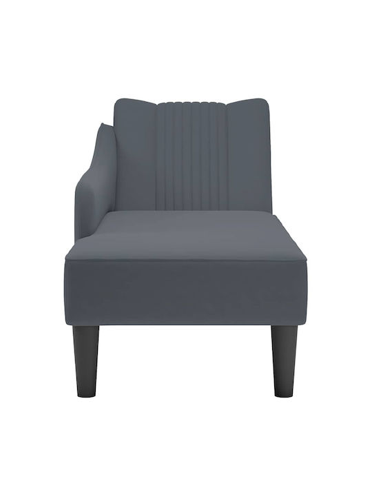 Velvet Recliner Gray L140xW56xH66cm