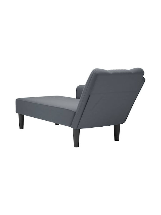 Velvet Recliner Gray L140xW56xH66cm
