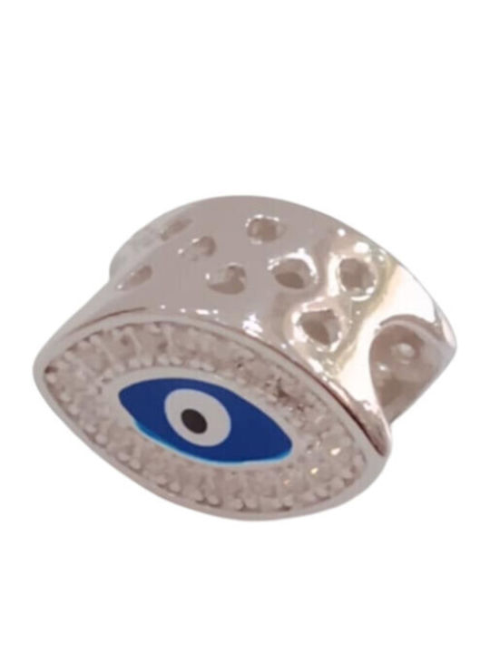 Kalliopi Silver Κρεμαστά Charm Ματάκι από Ασήμι με Ζιργκόν Μπλε