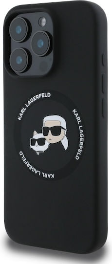 Karl Lagerfeld Karl&Choupette Umschlag Rückseite Silikon Schwarz (iPhone 16 Pro Max, Karl Lagerfeld)
