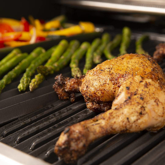 Broil King Baron 490 Газово Барбекю Чугунена Решетка 65.2брx44.4брсм. с 4 бр 12.4кВт и Страничен Нагревател