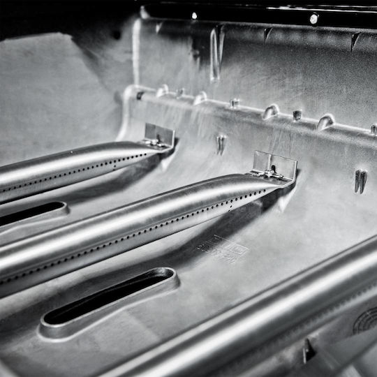 Broil King Baron 490 Газово Барбекю Чугунена Решетка 65.2брx44.4брсм. с 4 бр 12.4кВт и Страничен Нагревател
