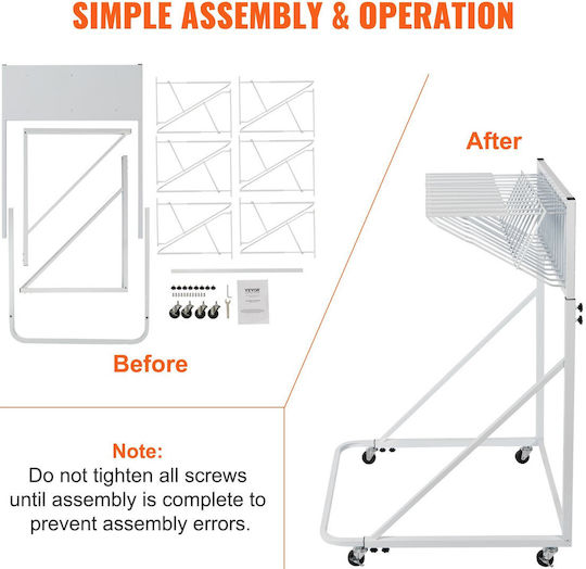 Vevor Mobile Blueprint Storage Rack Στήριγμα 12 Pivot Brackets 240 Lbs