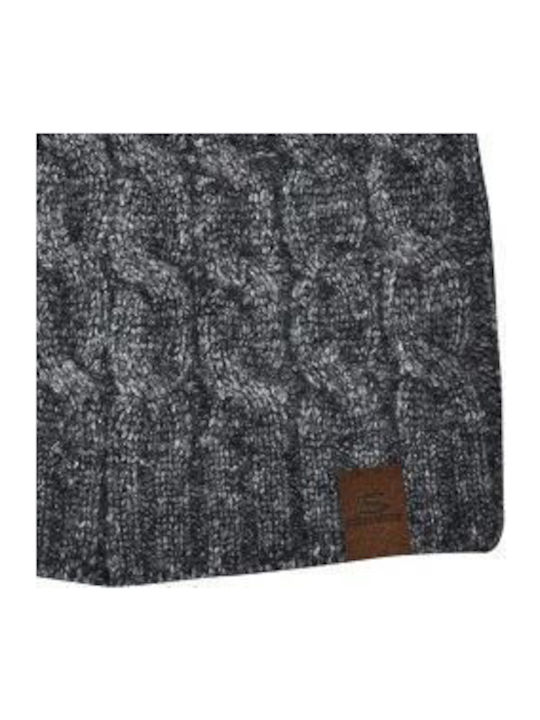Pom Pom Beanie Beanie Knitted in Gray color