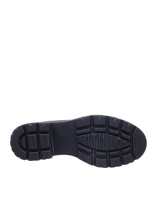 Leather Women's Loafers in Black Color