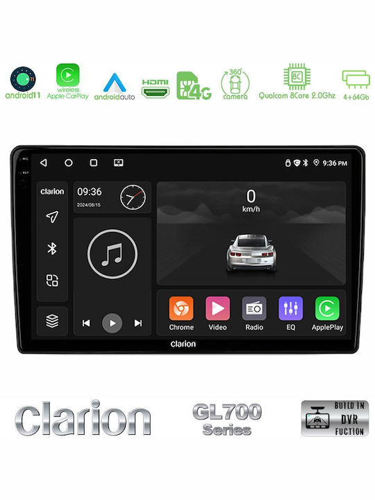 Clarion Auto-Audiosystem für Daihatsu Sirion Subaru Nur 2006-2012 (Bluetooth/USB/WiFi/GPS/Apple-Carplay/Android-Auto) mit Touchscreen 10"