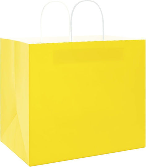 vidaXL Paper Bag for Gift Yellow 32x28x22cm. 50pcs