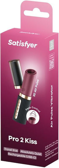 Satisfyer Pro 2 Kiss Wave Mini Κλειτοριδικός Δονητής με Απομακρυσμένο Έλεγχο 3cm Μαύρος