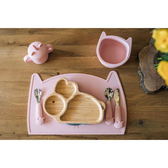FreeOn Baby Set with Fork made of Metal for 6+ months Pink 3pcs