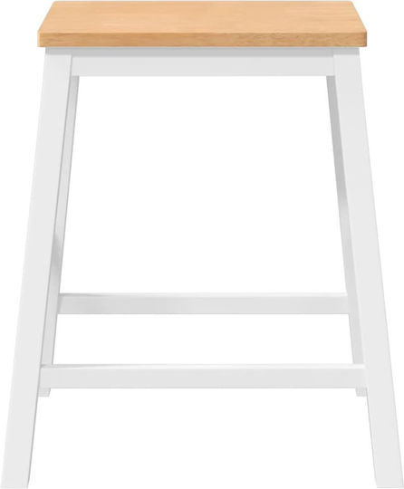 Stool Bar with Backrest Wooden Coffee 2pcs 52x41x63cm