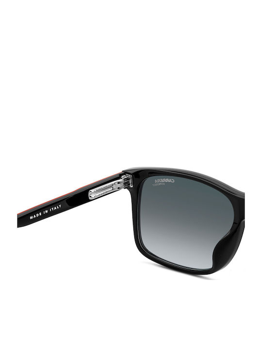 Carrera Men's Sunglasses with Black Horn-Rimmed Frame and Grey Gradient Lens