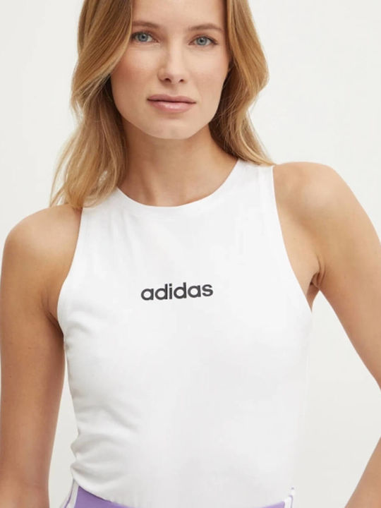 Essentials Linear Women's Blouse Cotton Sleeveless White