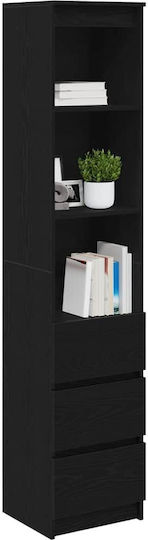 Bibliotecă Neagră Stejar Negru 37.5x35x180cm