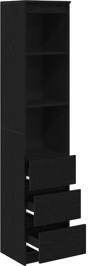 Bibliotecă Neagră Stejar Negru 37.5x35x180cm