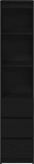 Bibliotecă Neagră Stejar Negru 37.5x35x180cm