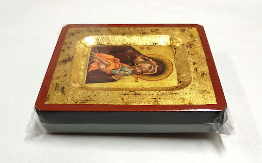 Jungfrau Maria Christus Glykophilousa "Geschnitzte Ikone Siebdruck Kategorie M-skf Nr. 000 Abmessung 8,5 cm x 10,0 cm" MDF-Holz-Ikone S&k Byzantinische Ikonen