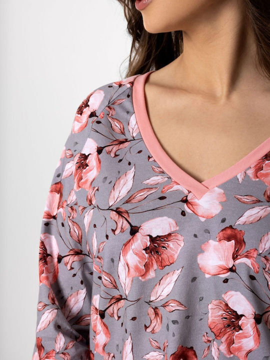 Momenti Per Me Winter Damen Pyjama-Set Orange