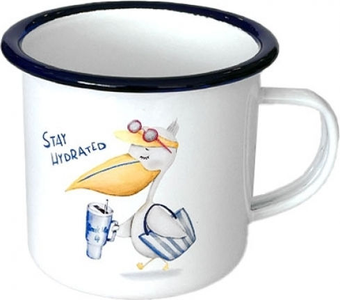 Enamel Mug Greek Me Up 360ml Pelican Tct11306