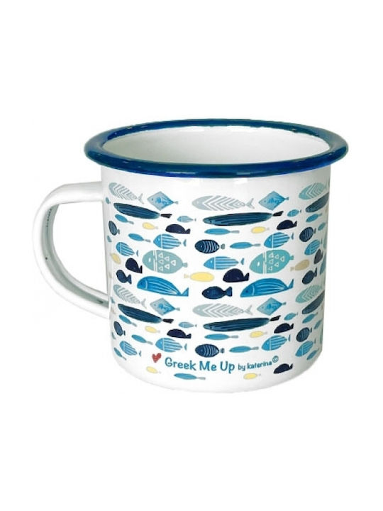 Enamel Mug Greek Me Up 360ml Fish Tct11309