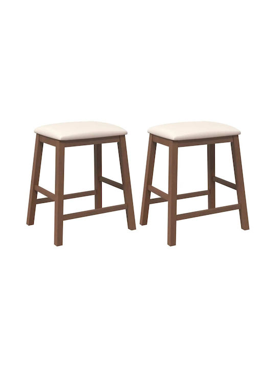 Stool Bar with Backrest Wooden Coffee 2pcs 52x41x63cm