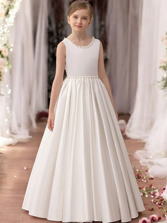 Kinderkleid Ärmellos Für Blumenmädchen Weiß