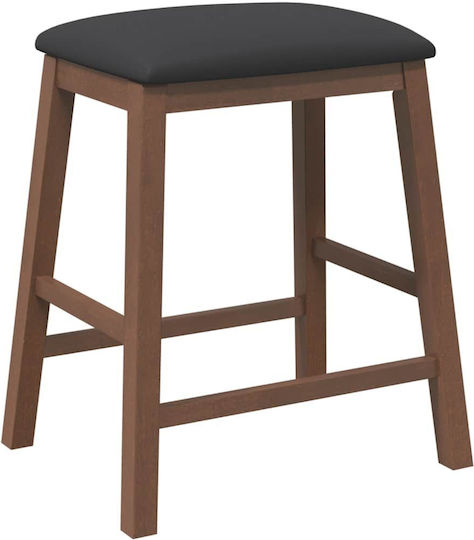 Stool Bar with Backrest Wooden Coffee 2pcs 52x41x63cm