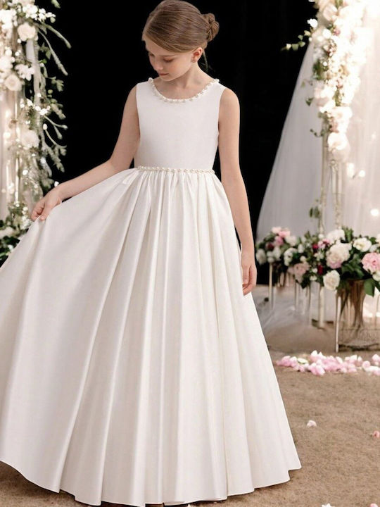 Kinderkleid Ärmellos Für Blumenmädchen Weiß