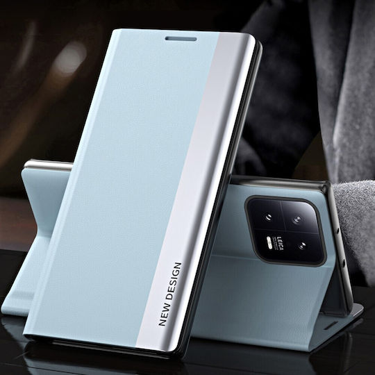 New Design Книга Кожа / Изкуствена кожа Светлосин (Xiaomi 13 Pro)