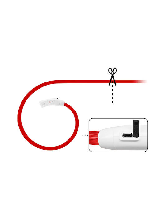LED-Leuchthalsband für Hunde Wasserdicht Verstellbar Rot USB 47cm V19327_cze LED-Leuchthalsband für Hunde Wasserdicht Verstellbar Rot USB 47cm V19327_cze