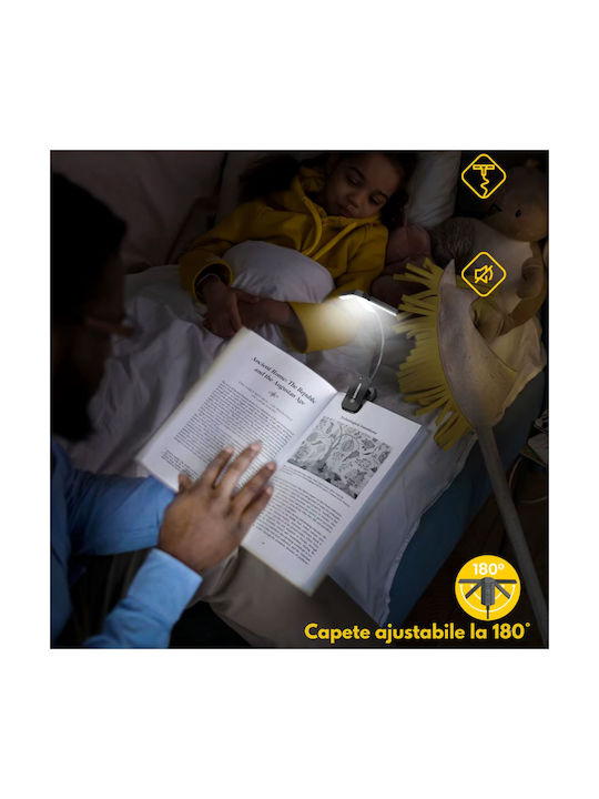 Επαναφορτιζόμενο LED Φωτιστικό Γραφείου με Εύκαμπτο Βραχίονα σε Μαύρο Χρώμα
