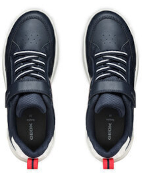 WASHIBA Kids Sneakers with Scratch Navy Blue